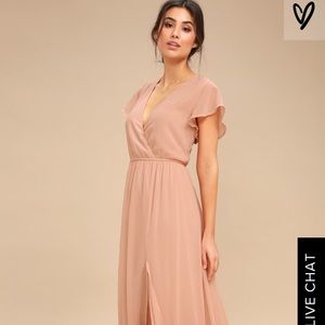 Lulus Lost in the Moment Blush Bridesmaid size S